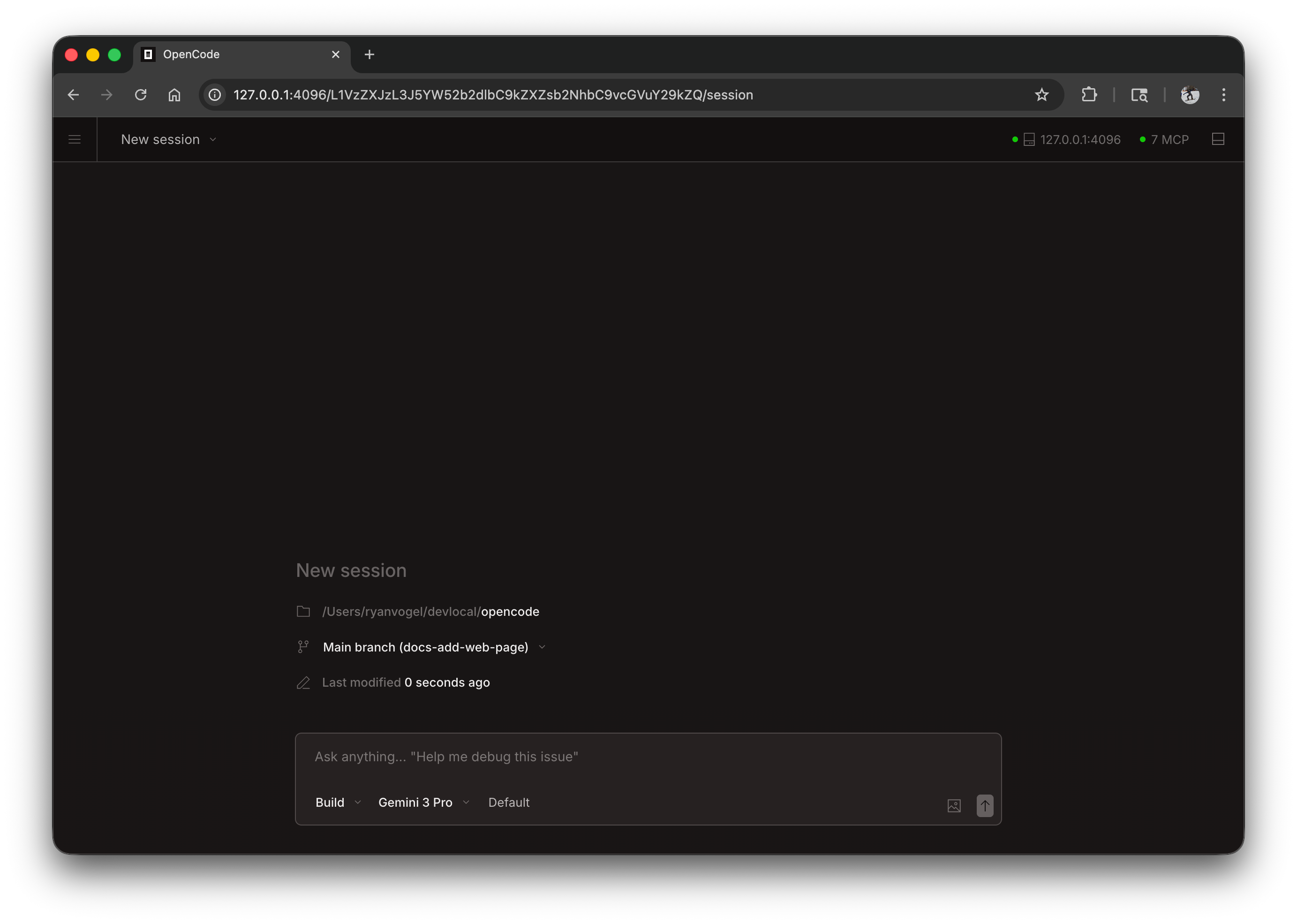 ReignCode Web - New Session